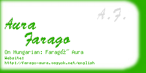 aura farago business card
